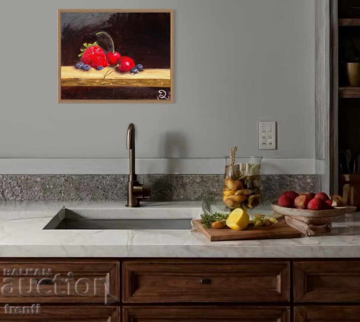 Παράδοση Νεκρή φύση με ζουμερά φρούτα