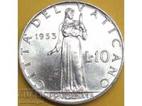 10 lire 1953 Vatican Pius XII UNC