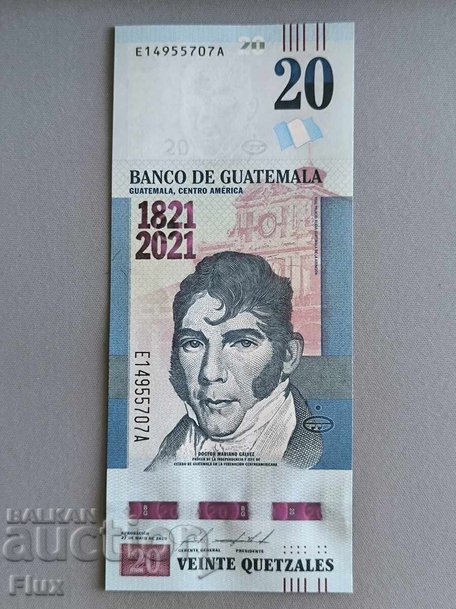 Auction Banknote - Guatemala - 20 Quetzales (Commemorative) UNC | 2021 Auction Banknote - Guatemala - 20 Quetzales (Commemorative) UNC | 2021