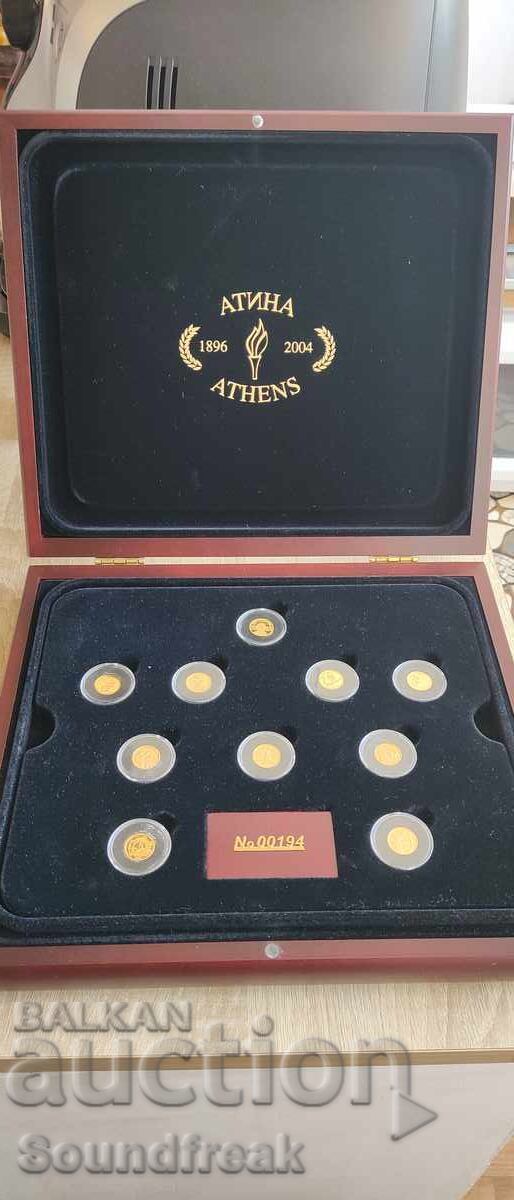 Atena 2004 - set de 10 monede cu preț 4550.00 BGN | € 2326.38 Atena 2004 - set de 10 monede cu preț 4550.00 BGN | € 2326.38