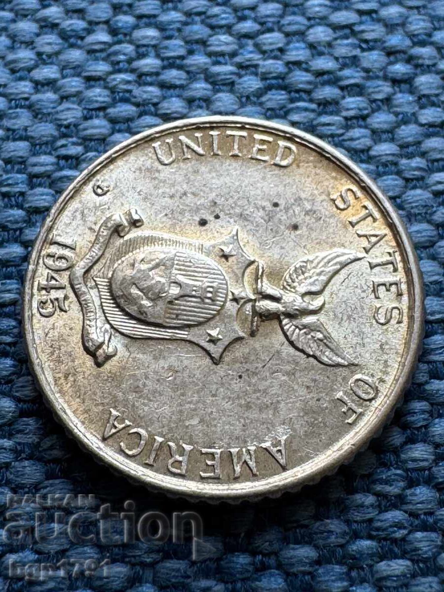 10 λεπτά ΗΠΑ Φιλιππίνες 1945 UNC ασήμι - 5