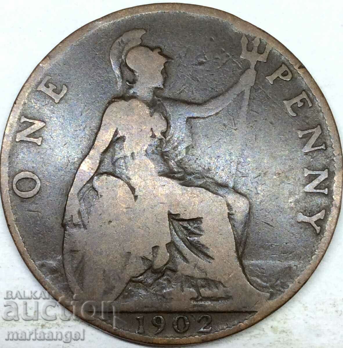Παράδοση Μεγάλη Βρετανία 1 πένα 1902 30 χλστ. χάλκινο Παράδοση Μεγάλη Βρετανία 1 πένα 1902 30 χλστ. χάλκινο