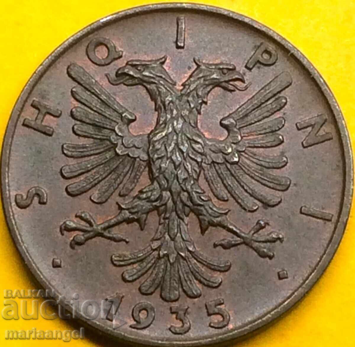 2 Kindar 1935 Albania Shqipni King Zog of Rome! Bronze - LUXURY 2 Kindar 1935 Albania Shqipni King Zog of Rome! Bronze - LUXURY