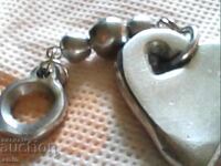 4-piece silver, no hallmark, 33g, clip 4 holder