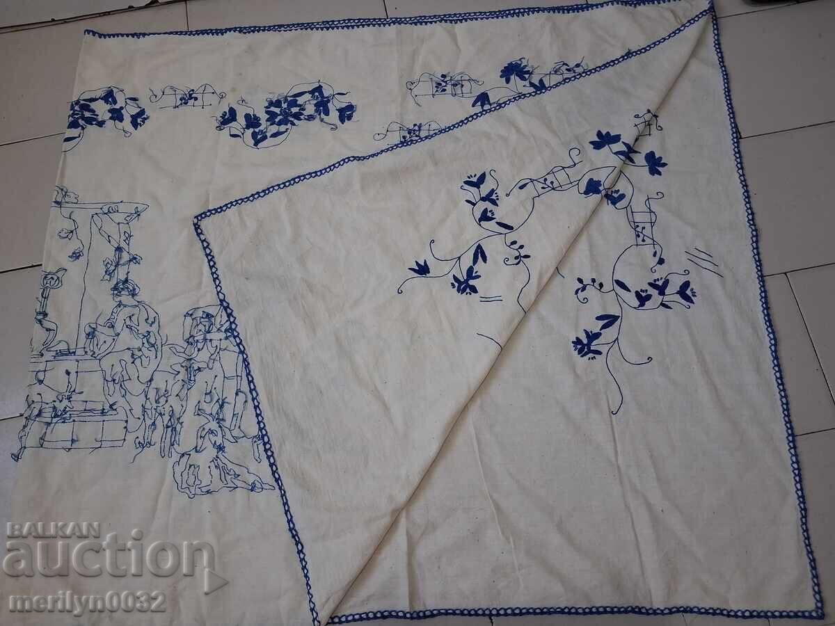 Hand-embroidered carpet costume interior item from the 1940s - 6