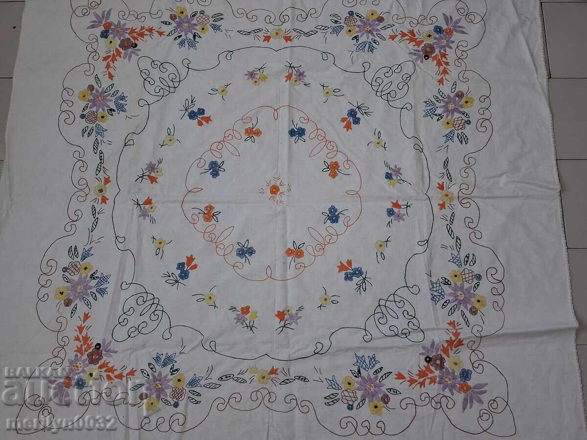 Old embroidered tablecloth milo Bulgarian embroidery carpet with price 59.00 BGN | € 30.17