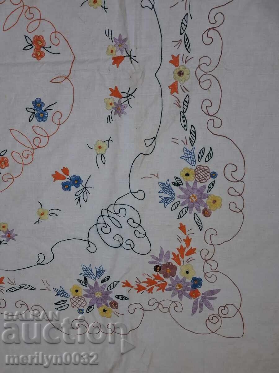 Auction  Old embroidered tablecloth milo Bulgarian embroidery carpet