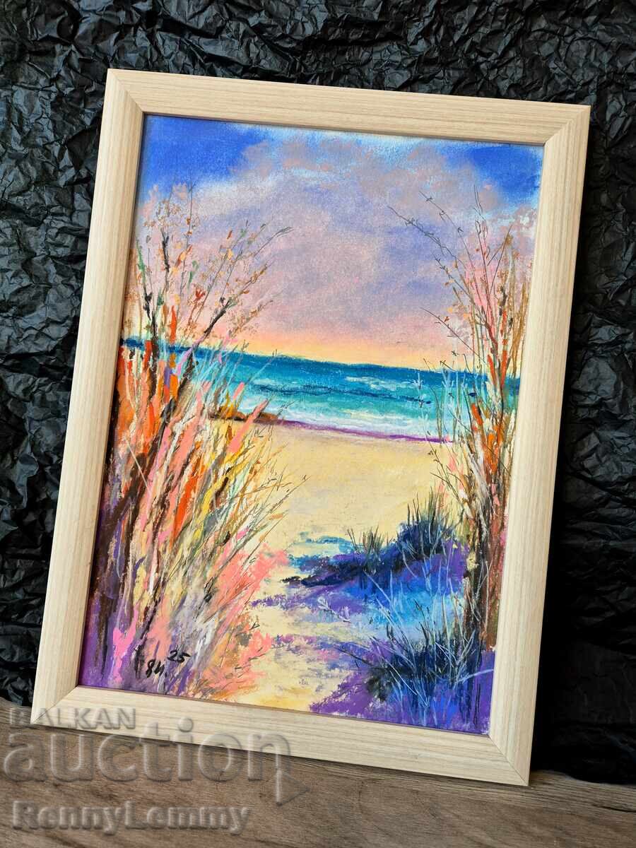 Θέρος σε χρώματα, αυθεντικός πίνακας, παστέλ με τιμή 85.00 BGN | € 43.46