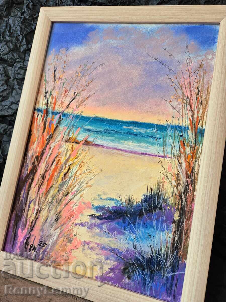 Δημοπρασία Θέρος σε χρώματα, αυθεντικός πίνακας, παστέλ