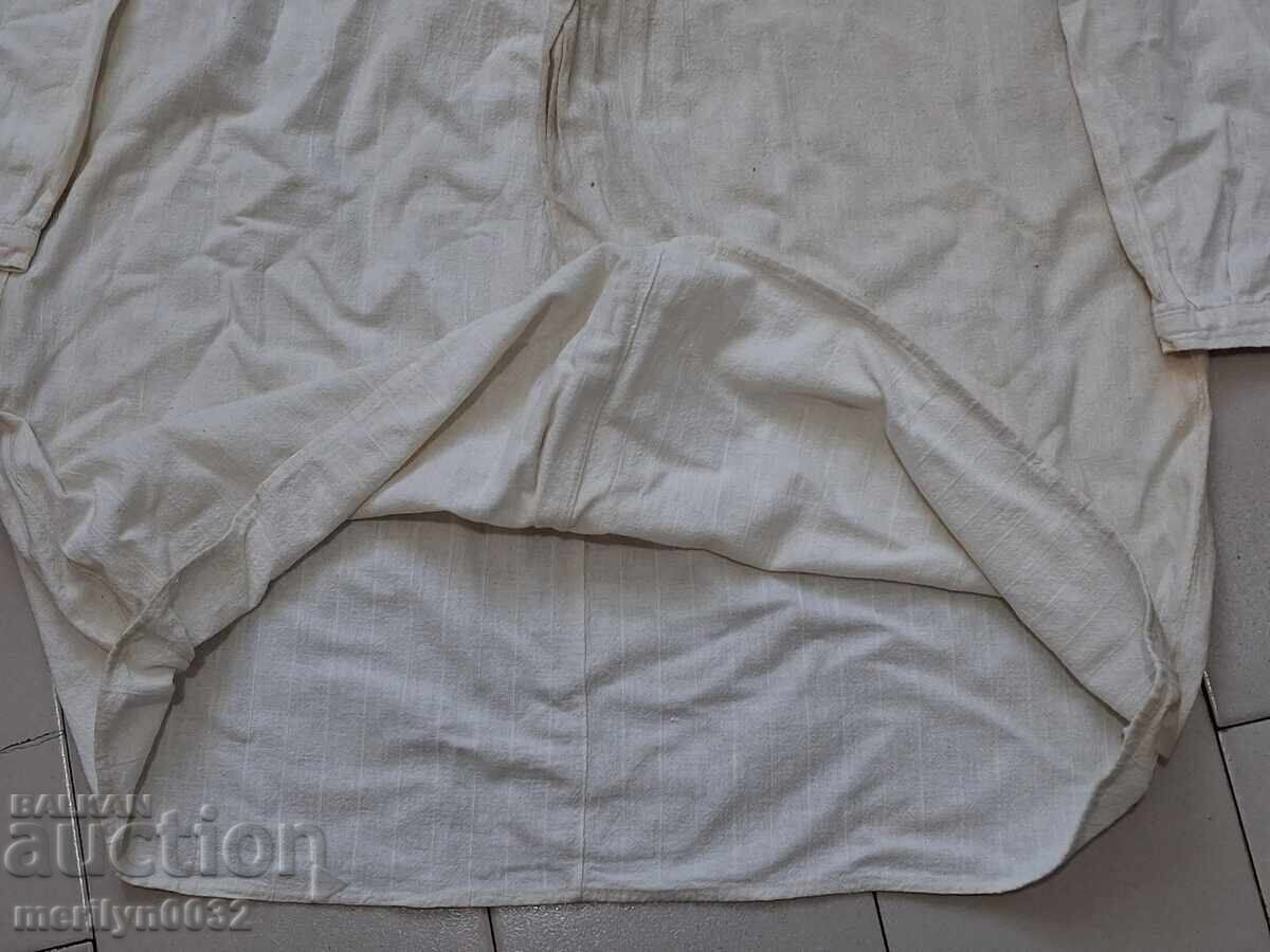 Δημοπρασία Παλιό ανδρικό πουκάμισο από καμβά, χειροποίητο υφαντό, κεντημένο, παραδοσιακή φορεσιά