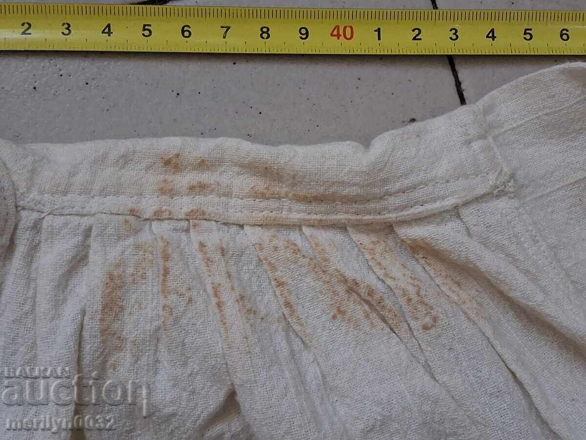 Παλιό ανδρικό πουκάμισο από καμβά, χειροποίητο υφαντό, κεντημένο, παραδοσιακή φορεσιά - 5