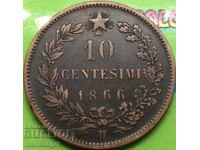 10 Centesimi 1866 H - Birmingham Italy 30mm Victor Emmanuel