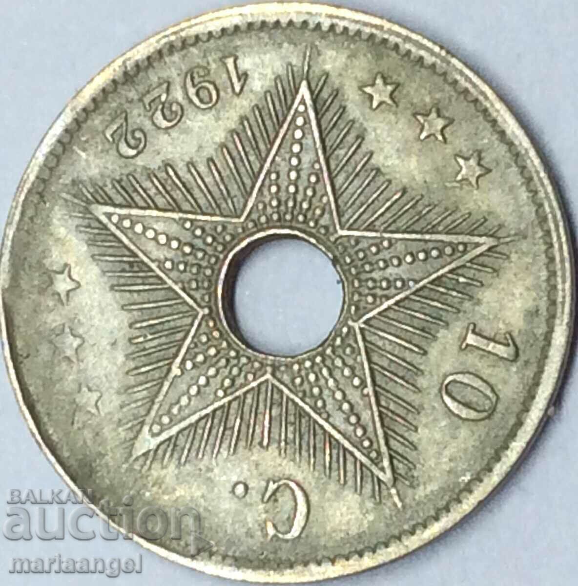 Congo Belgian 1922 10 centimes - 5 Congo Belgian 1922 10 centimes - 5