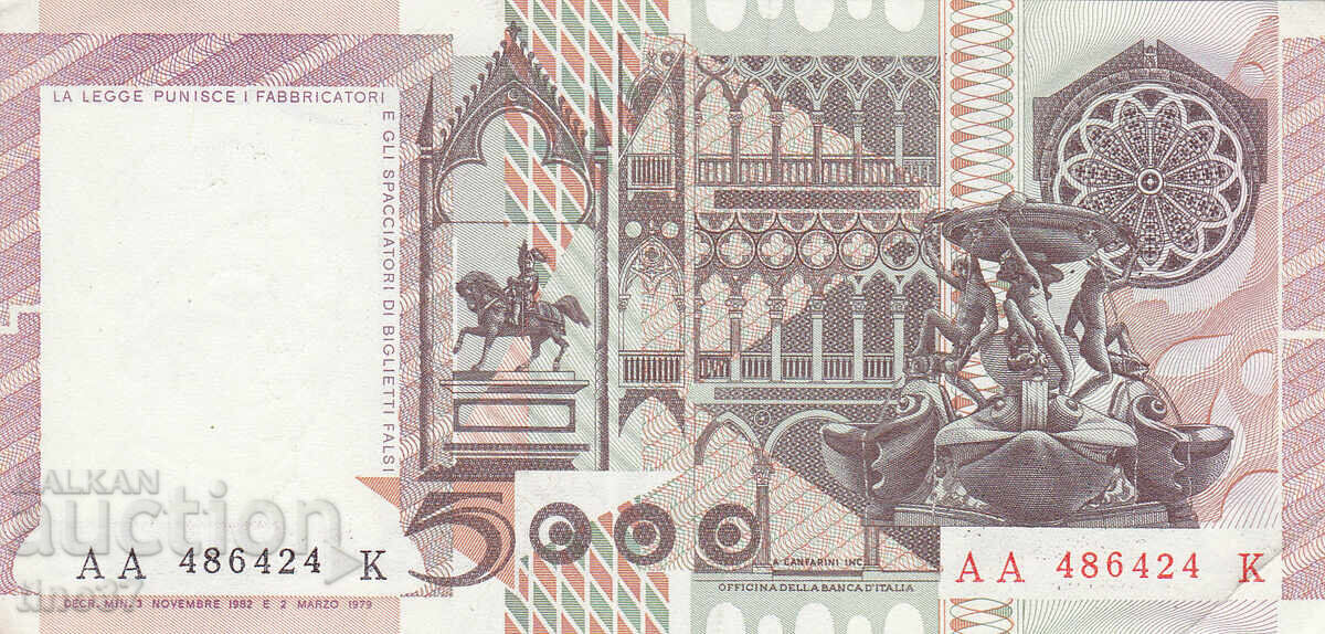 Auction  tino37 - ITALY - 5000 LIRE - 1982 - XF