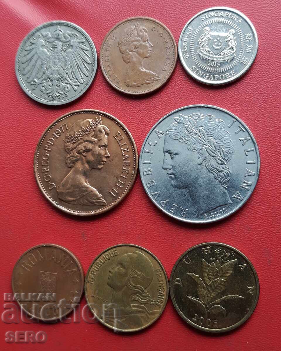 Mixed lot of 8 coins with price 1.01 BGN | € 0.52