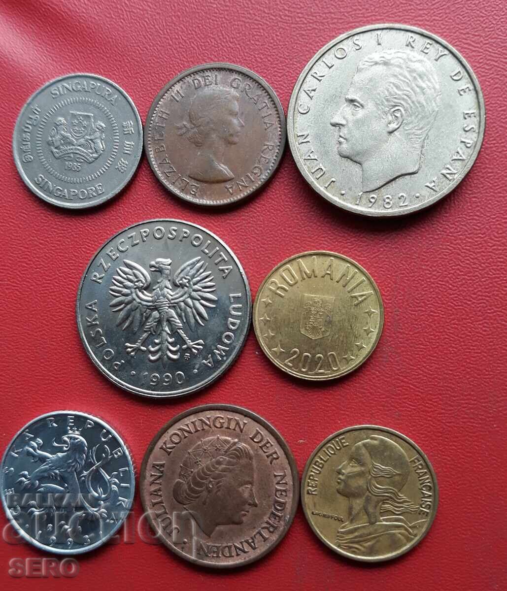 Смесен лот от 8 монети с цена 1.00 лв. | € 0.51