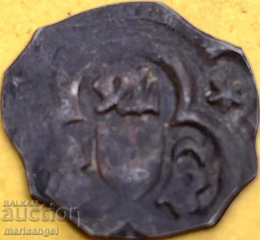 1 пфениг с 2 звезди Австрия Вена Албрехт V монета с 1страна - 5 1 пфениг с 2 звезди Австрия Вена Албрехт V монета с 1страна - 5