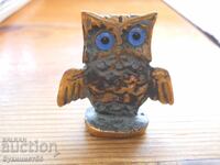 Χάλκινο κουκουβάκι με μάτια κατά του κακού ματιού - μινιατούρα