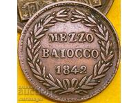 Vatican mezzo baiocco 1842 Benedict XIV (1840-1858) Ρώμη