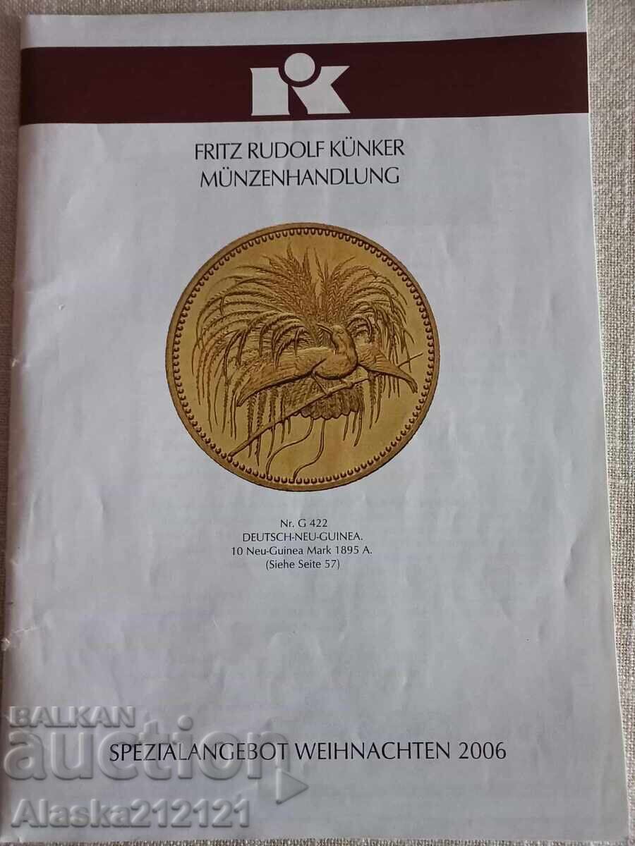 Numismatică - Catalog de licitație Kunker pentru monede