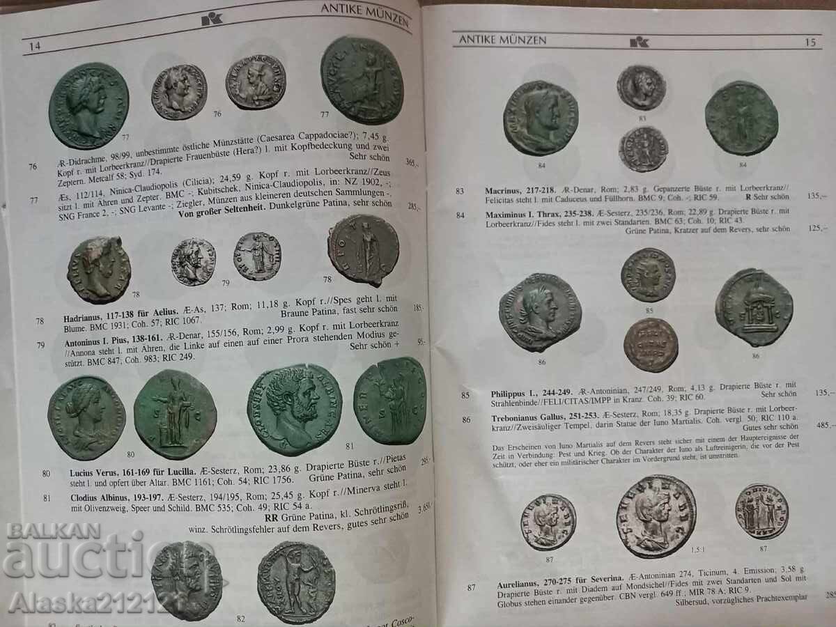 Numismatică - Catalog de licitație Kunker pentru monede cu preț 2.00 BGN | € 1.02