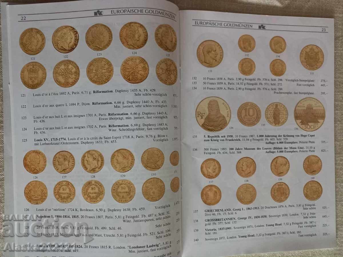Licitație Numismatică - Catalog de licitație Kunker pentru monede
