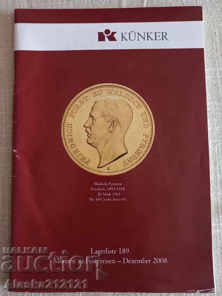 Numismatică - Catalog de licitație Kunker pentru monede