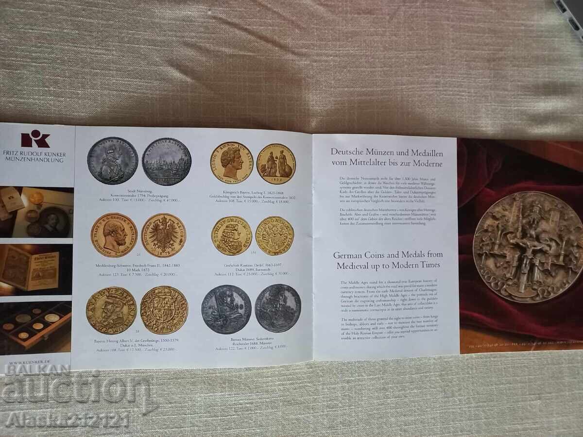 Numismatică - Catalog de licitație Kunker pentru monede cu preț 2.00 BGN | € 1.02