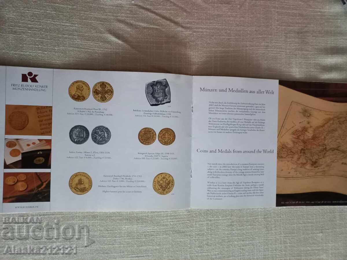 Licitație Numismatică - Catalog de licitație Kunker pentru monede