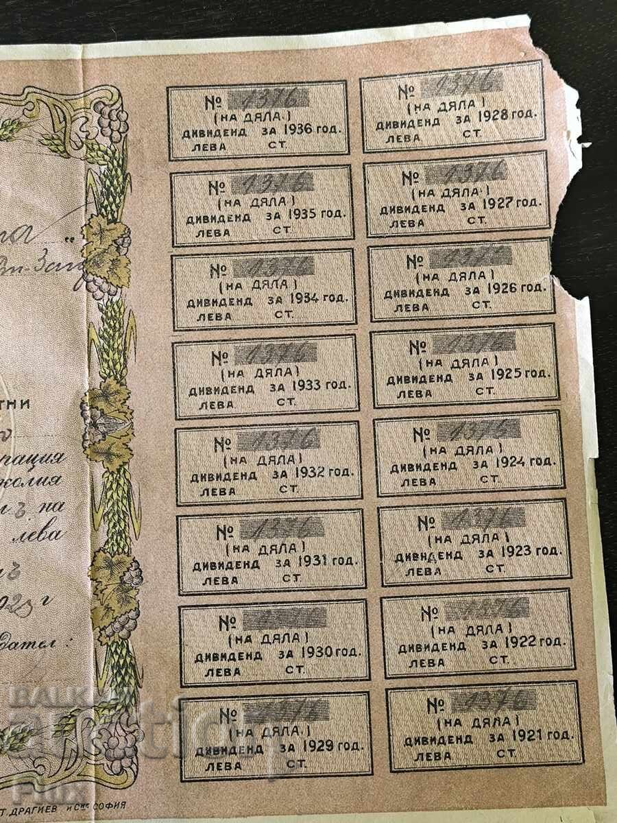 Delivery of Share for 100 leva gold | Credit coop "Sila" | 1923 Delivery of Share for 100 leva gold | Credit coop "Sila" | 1923