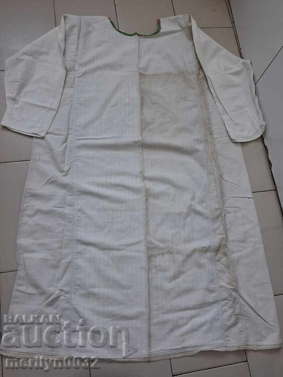 Стара женска кенарена риза ръчно тъкана носия - 6