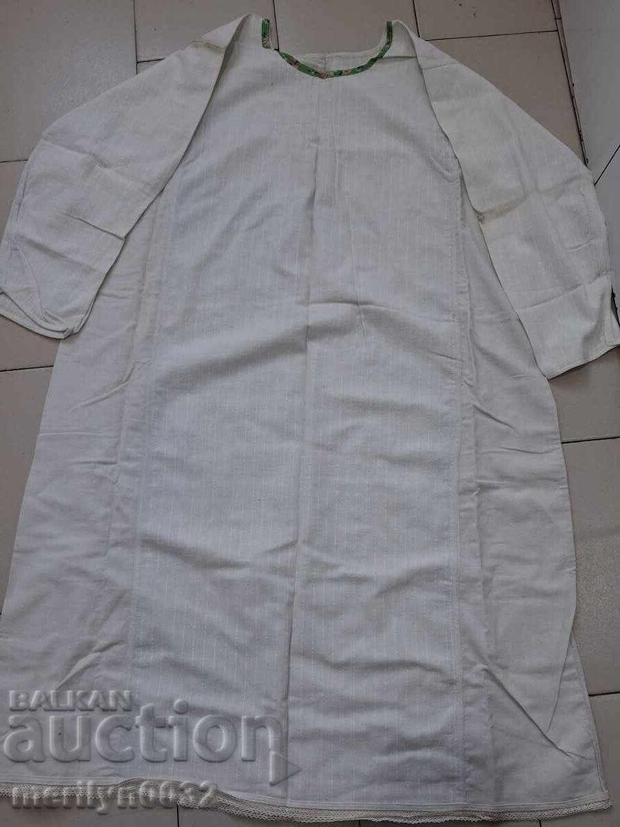 Стара женска кенарена риза ръчно тъкана носия