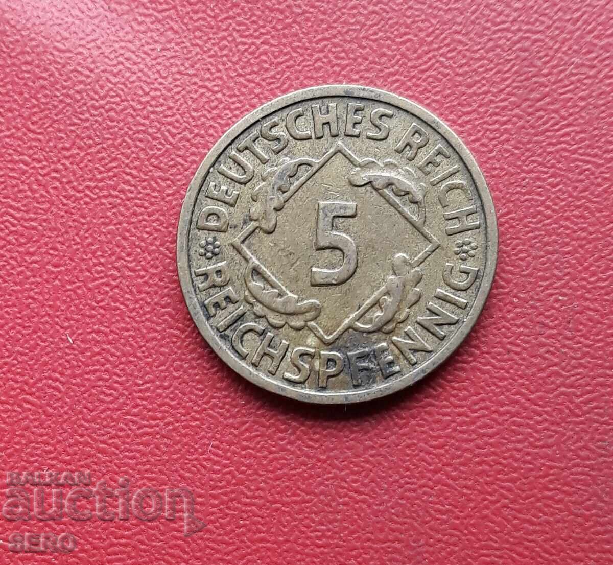 Germany-5 Pfennig 1935 F-Stuttgart Germany-5 Pfennig 1935 F-Stuttgart