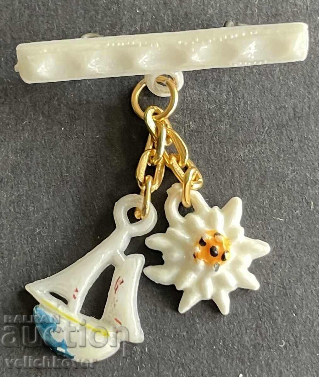 42117 Βουλγαρία τουριστικό σήμα edelweiss και βάρκα θάλασσα και παραλία