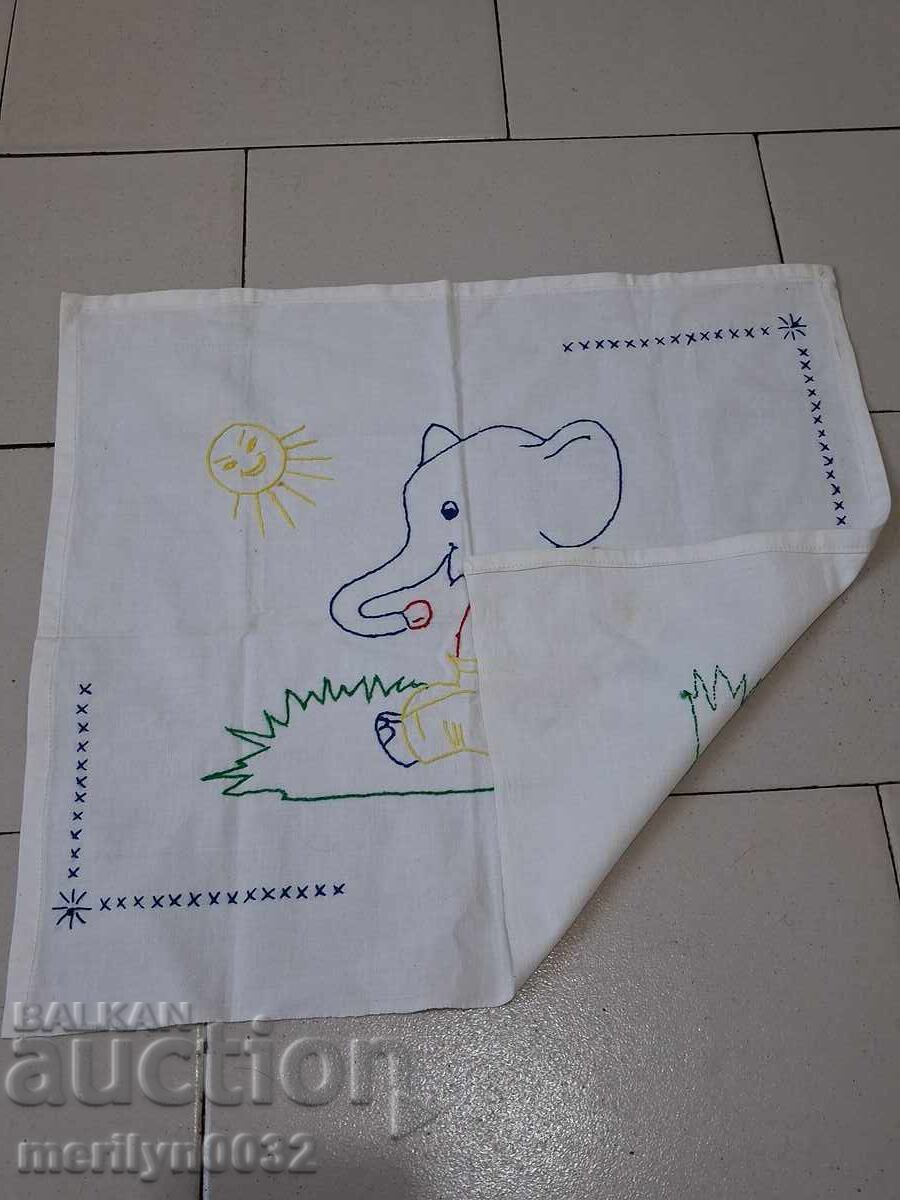 Embroidered children's towel napkin with an elephant with price 36.00 BGN | € 18.41