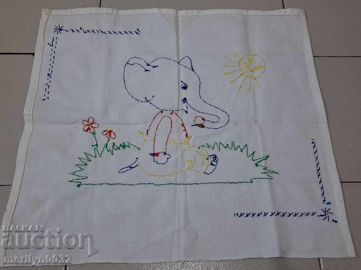 Delivery of Embroidered children's towel napkin with an elephant