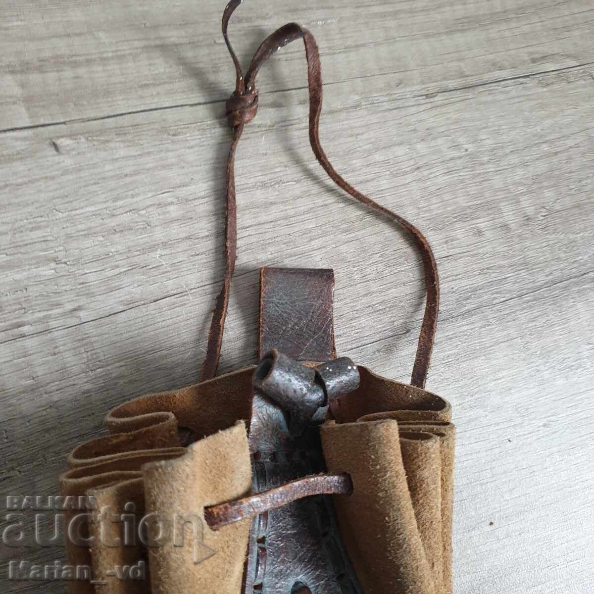 Παλιό πουγκί από φυσικό δέρμα - 6