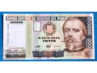 Peru 1989 100000 Intis UNC Nouă