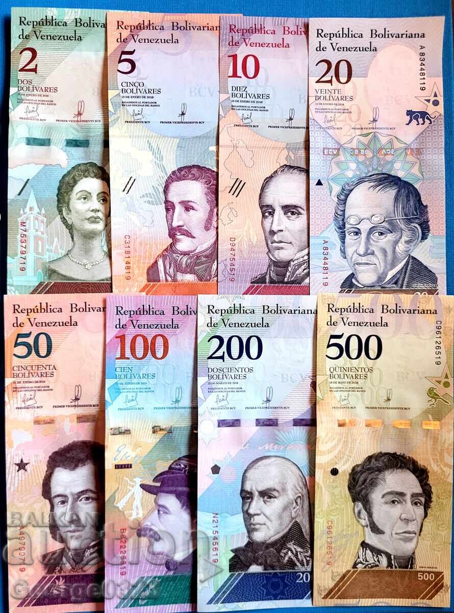Βενεζουέλα 8 τεμάχια σετ 2018 2 5 10 20 50 100 200 500 UNC Νέα