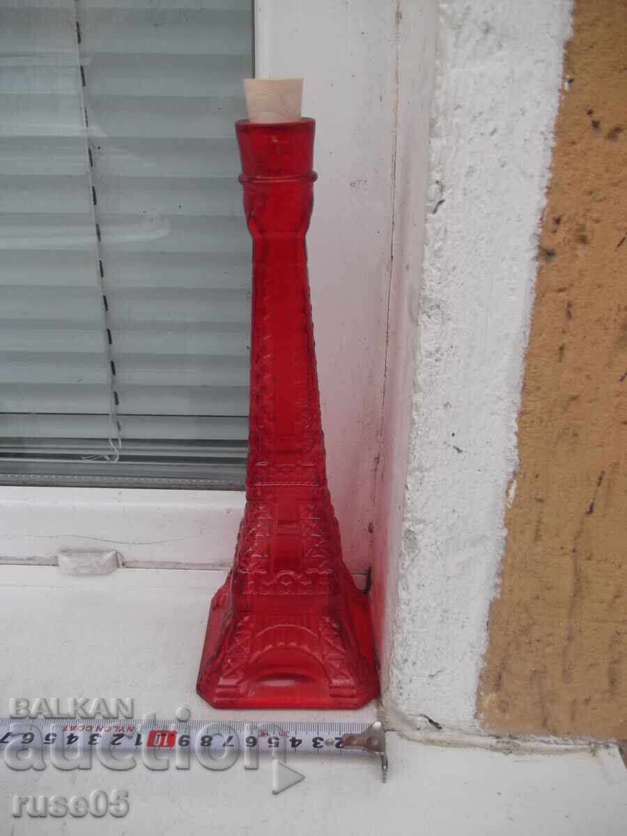 "Eiffel Tower" glass bottle, red with price 10.00 BGN | € 5.11