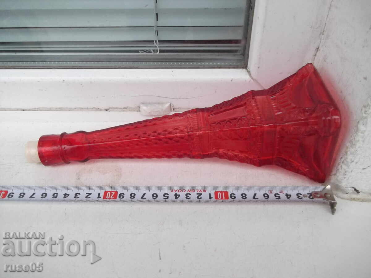 Auction  "Eiffel Tower" glass bottle, red