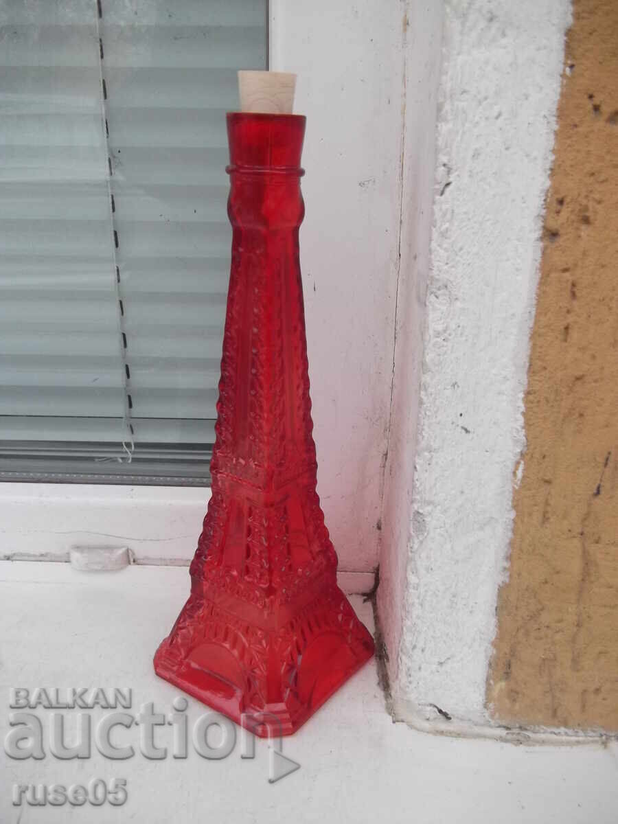 "Eiffel Tower" glass bottle, red - 6