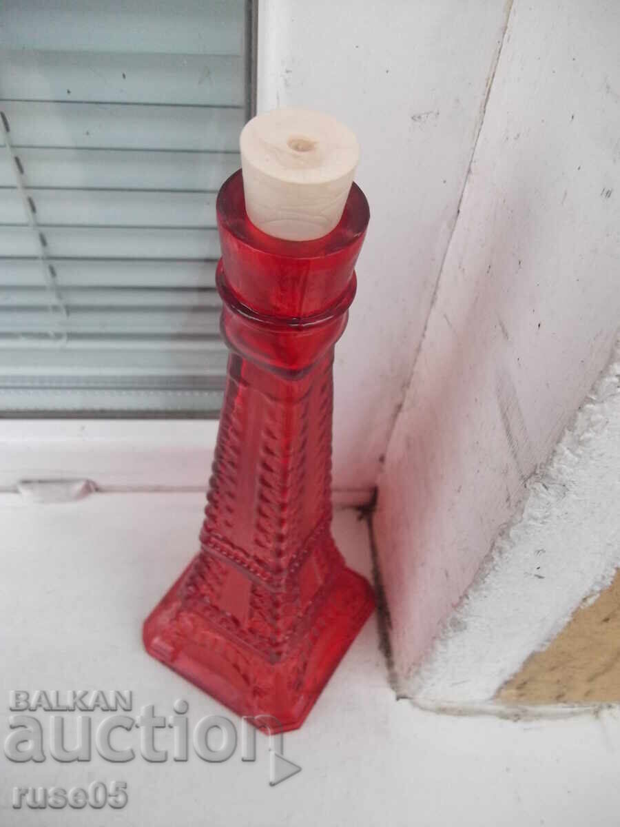 "Eiffel Tower" glass bottle, red - 7