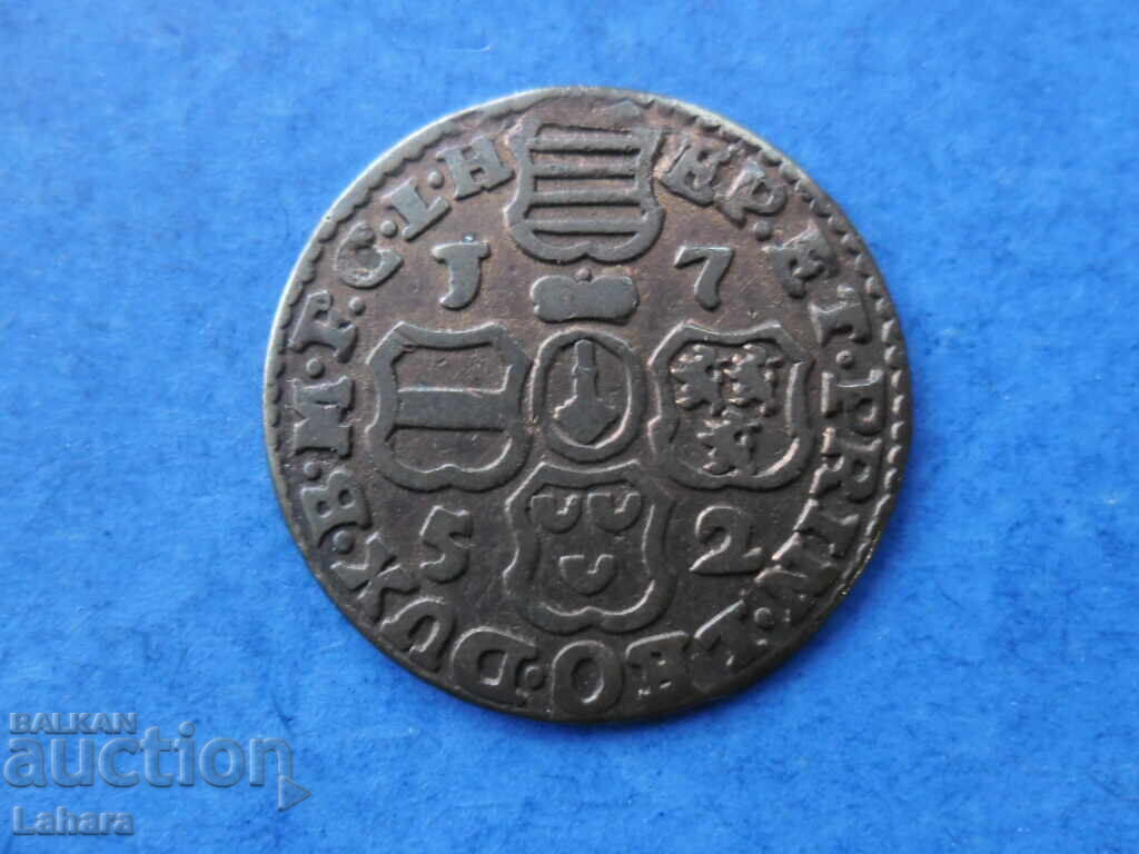 1 Liard 1752. Liège Bishopric