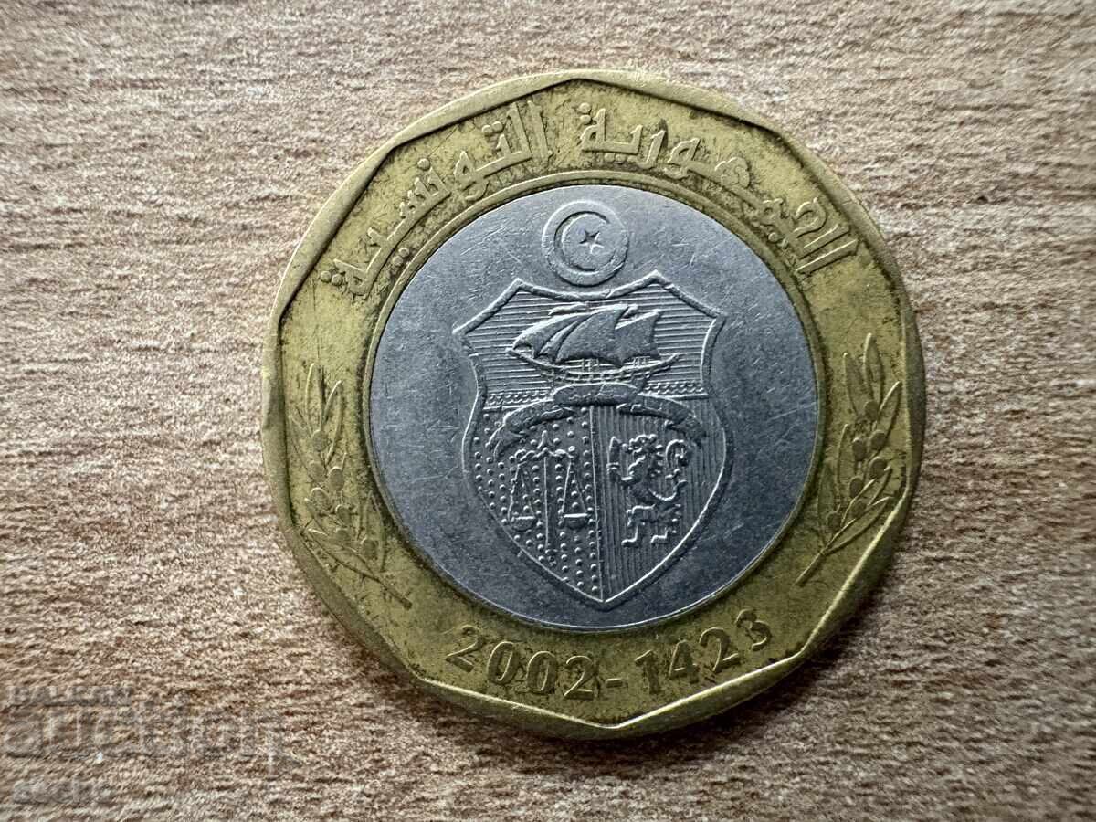 Тунис - 5 динара (2002) - 2 г. от смъртта на Хабиб Бургиба.. с цена 2.30 лв. | € 1.18