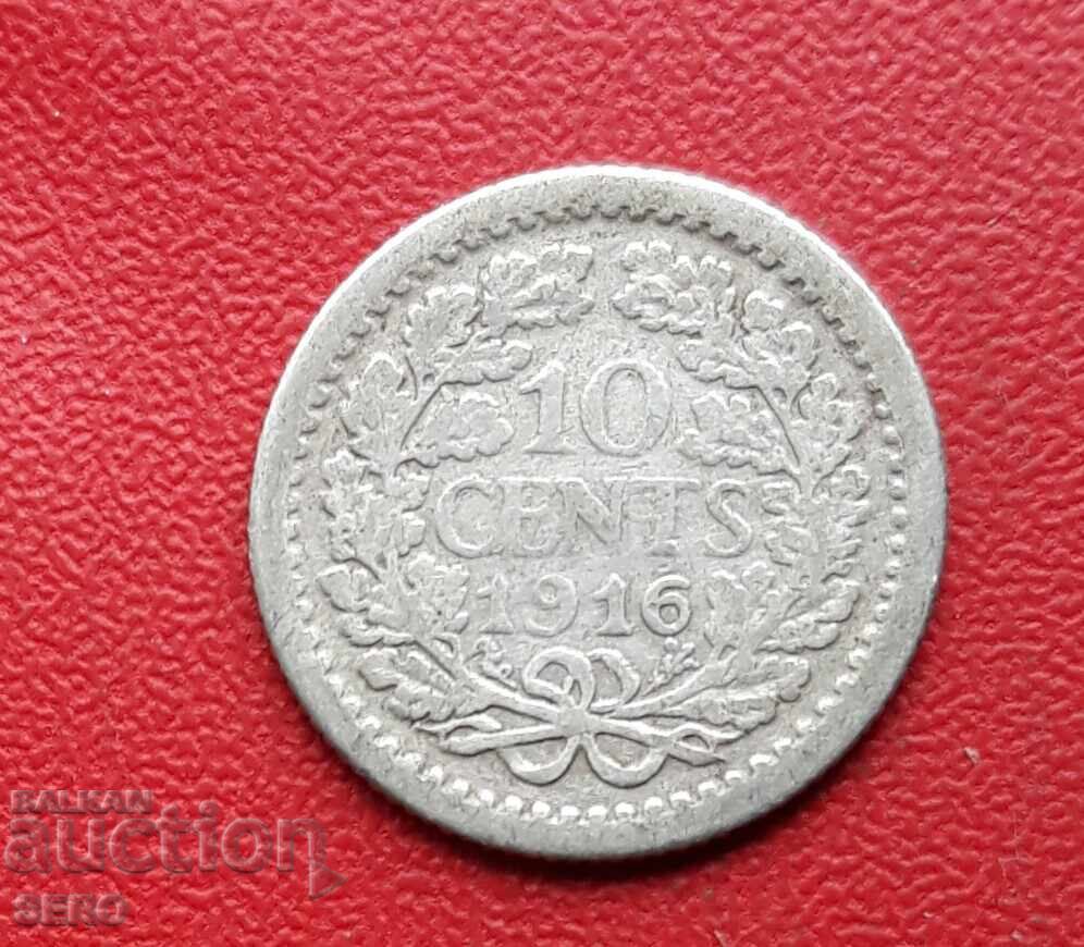 Netherlands - 10 Cent 1916 - Silver Netherlands - 10 Cent 1916 - Silver