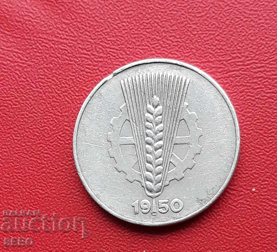 Germania-GDR-10 Pfennig 1950 E-Muldenhüten cu preț 0.61 BGN | € 0.31