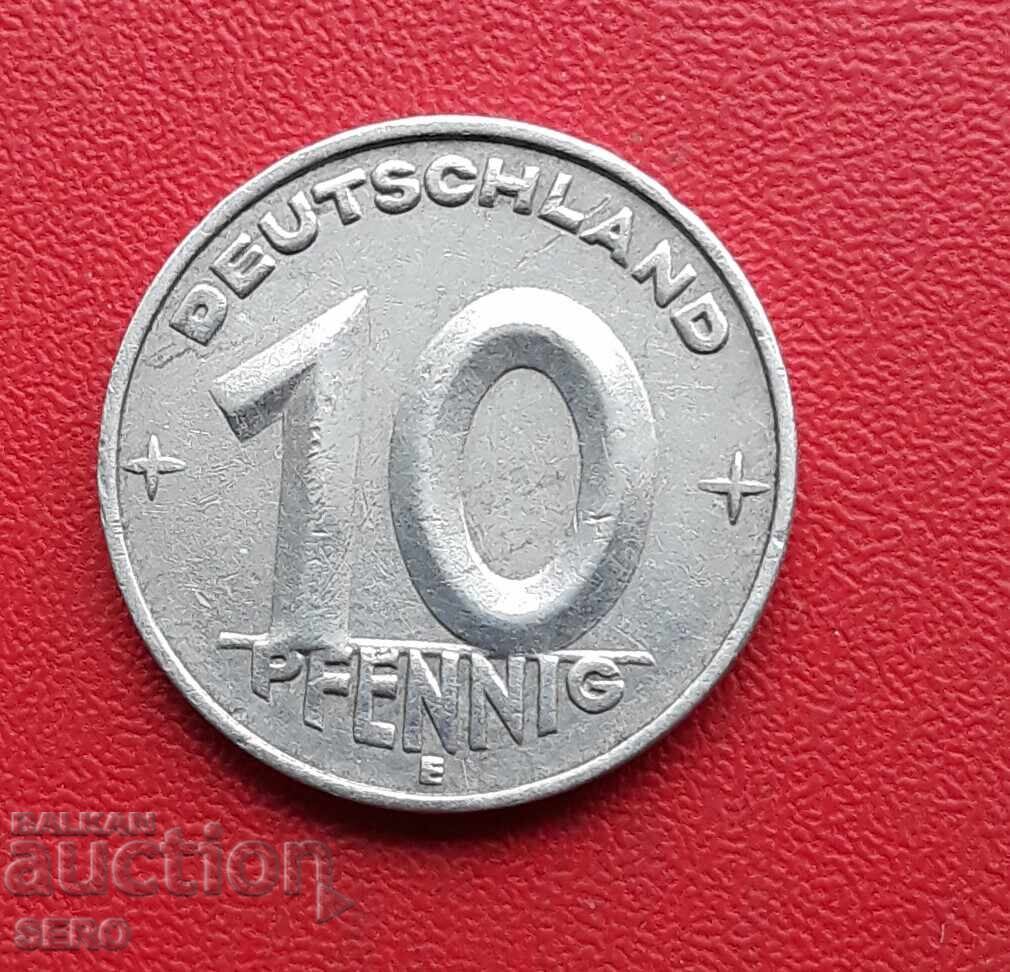 Germania-GDR-10 Pfennig 1950 E-Muldenhüten