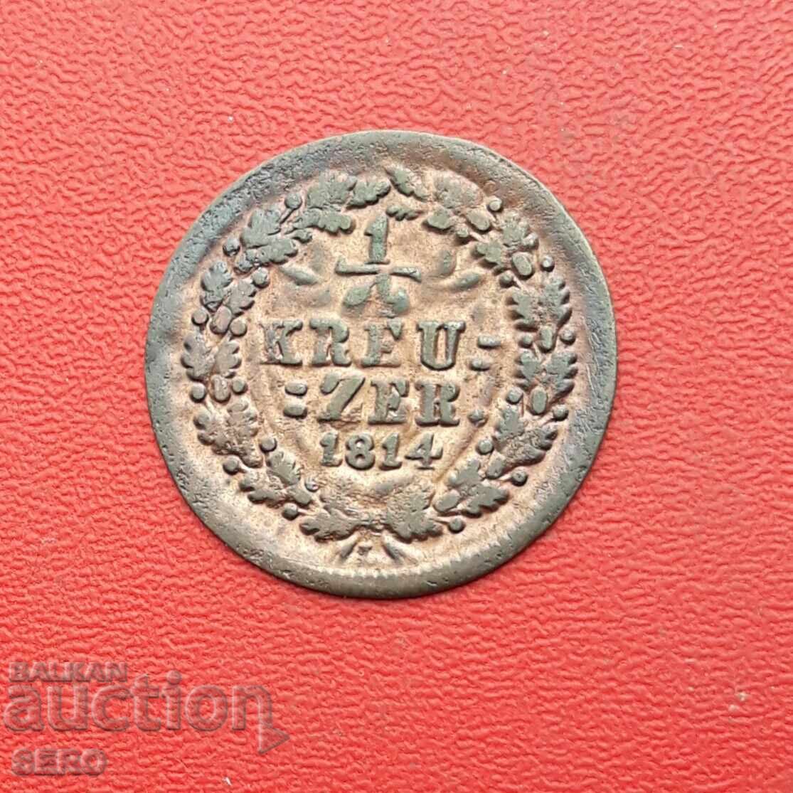 Германия-Насау-1/4 кройцер 1814