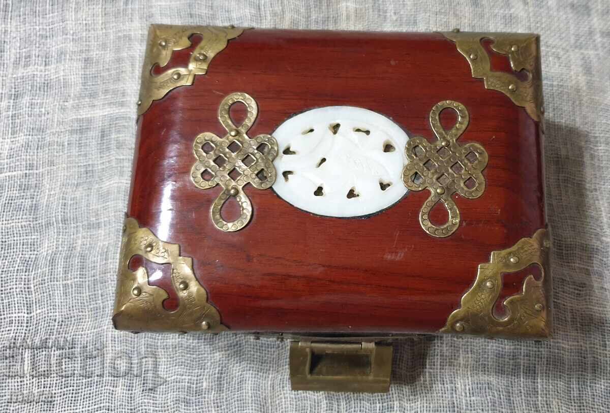 Beautiful jewelry box made of exotic wood and rich hardware with price 80.00 BGN | € 40.90